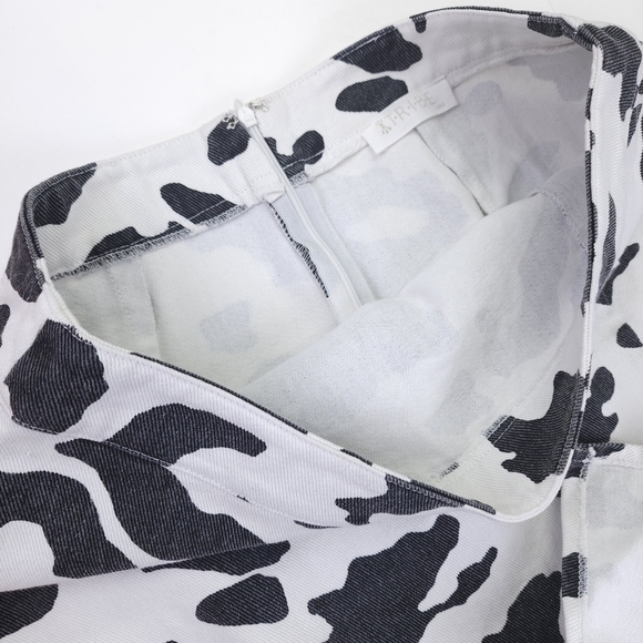 Tribe White Black Animal Print Denim Skirt Sz L - Picture 5 of 8